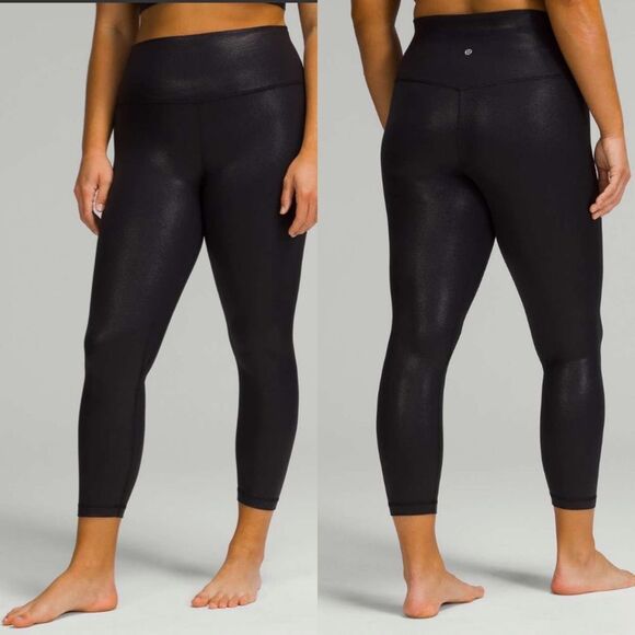Lululemon Align High-Rise Pant 25" *Shine black womens size 16 - Picture 1 of 7